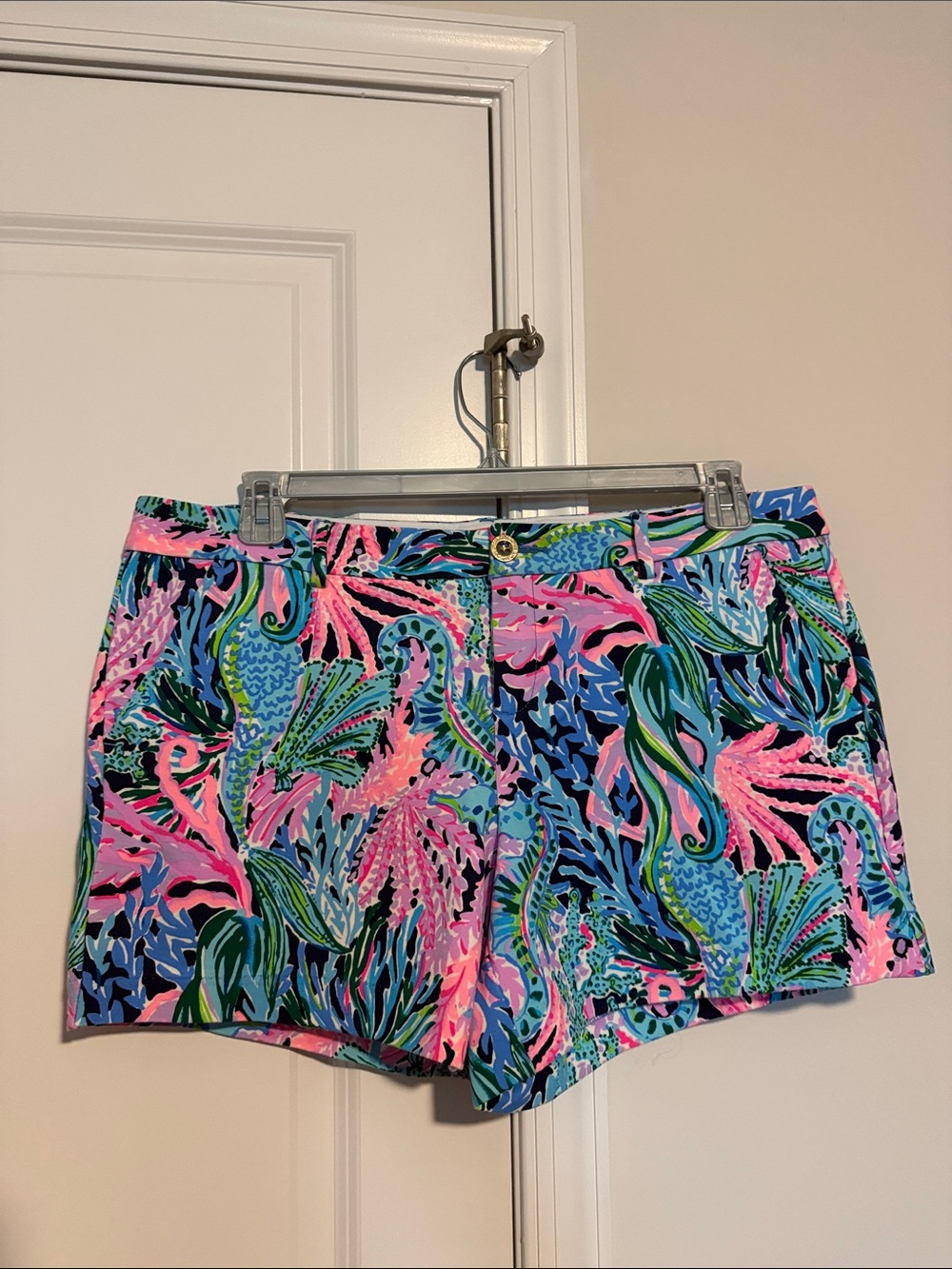 Lilly Pulitzer Tropical Print Shorts in Pink, Blue & Green